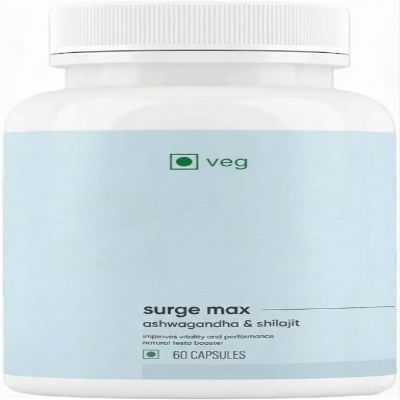 Surge Maxs | Contains Shilajit, Ashwagandha, Gokshura, Safed Musli Capsules | Helps Boost Energy & Stamina | Helps Maintain Overall Health 60 Capsules (Pack of 1)