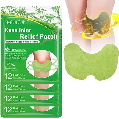 Kisinly Herbal Knee Patches, 48 Pcs Natural Knee Relief Patch, Herbal Wormwood Warming Extract Sticker for Knee, Back