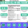 Adndale Sea Moss Black Seed Oil Ashwagandha Ginger Capsules. SeaMoss Capsules with Black Seed Oil, Ashwagandha, Turmeric, Moringa, Bladderwrack, Burdock Root, Manuka Honey, Cinnamon view 4