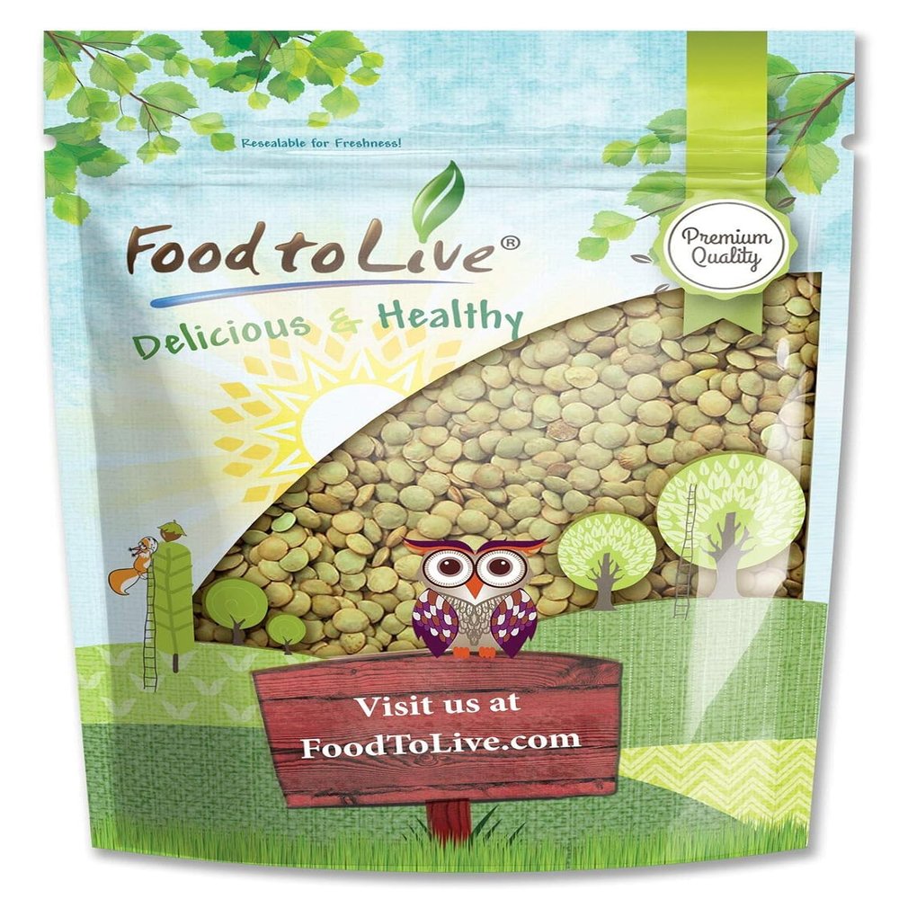 Food to Live - Whole Green Lentils, 4 Pound Dried Raw Lentils, Sproutable, Kosher, Vegan. Rich in Dietary Fiber, and Protein. No Soaking Required.