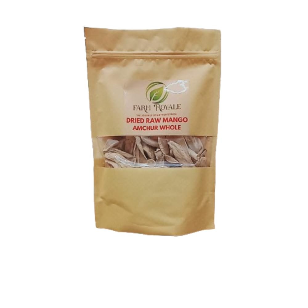 Farm Royale Dried Raw Mango/Amchur Whole-1 k.g.||100% Pure and Natural||Shudh||Handpicked Material||Export quality