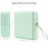 Teircno Sanitary Napkin Period bag for Women, Sanitary Napkin Storage Bag, PU Leather Sanitary Pad Bags Pounch, Portable Tampons Zipper Organizer Bag with Handle for Ladies view 2