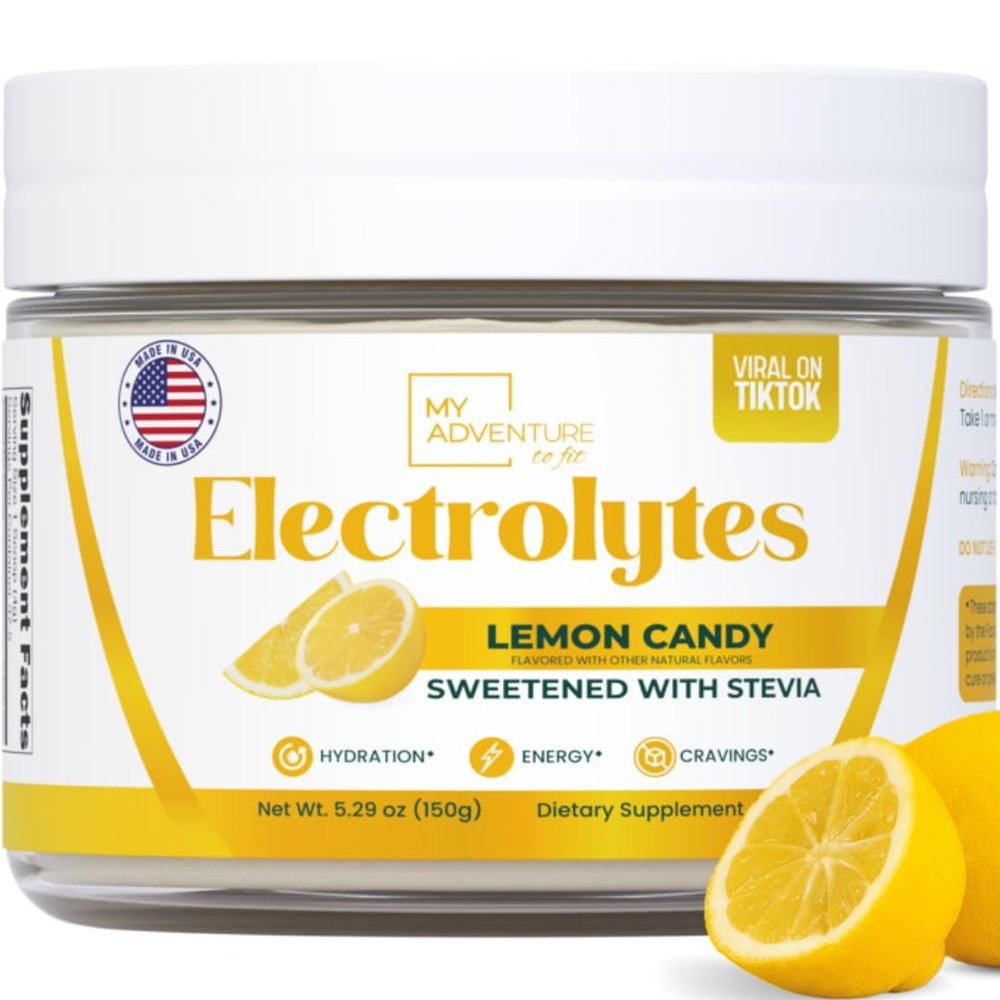Zero Sugar - Lemon Candy Electrolytes Powder - Refreshing Hydration - Caffeine Free Energy with All Natural Ingredients - Vegan, Keto & Paleo - Sugar Free Electrolytes Powder Drink Mix - 37 Servings