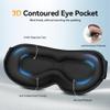 Blackout Sleep Mask for Men & Women: Weighted 3D Contoured Night Eye Cover, Zero Pressure Adjustable Strap & Breathable Fabric, Airplane Travel, Road Trips, Students,Meditation & Yoga Essentials,Black view 4