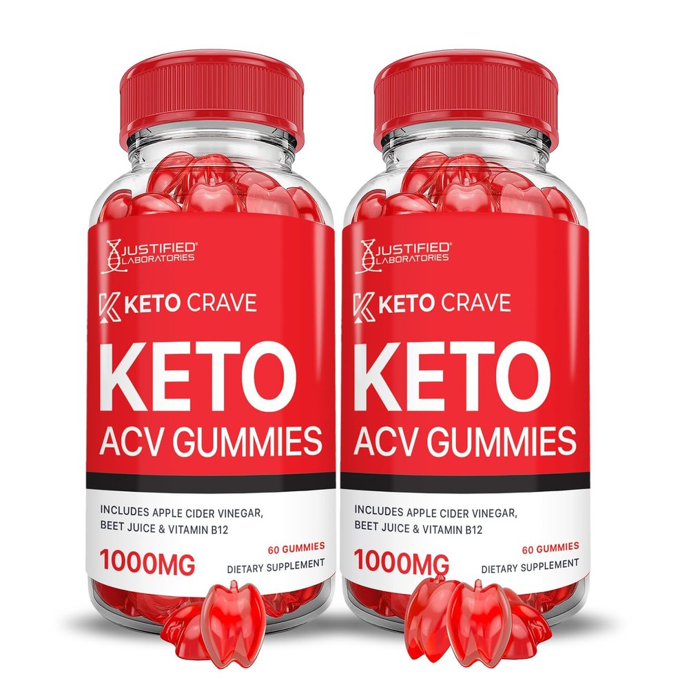 (2 Pack) Keto Crave Keto ACV Gummies Advanced Formula 1000MG Keto Crave Keto Gummies Apple Cider Vinegar Formulated with Pomegranate Beet Juice Powder B12 Vegan Non GMO 120 Gummys