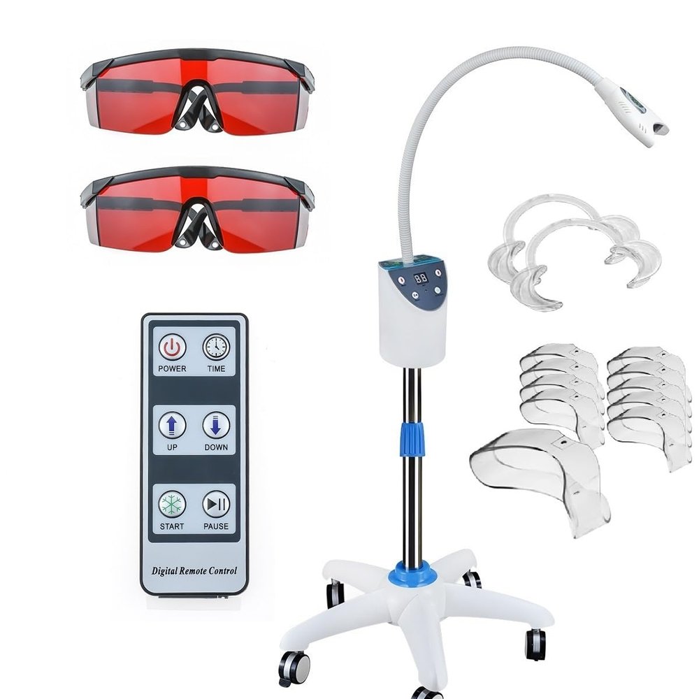 Rasamer Adjustable Stand Floor Teeth Whitening Lamp Bleaching Accelerator System with Cold 4 Colors Light Remote Control for Beauty Salon