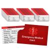 48 Pack Red Medical Condition and Emergency Contact Id Wallet Card Emergency Contact Card Emergency Medical Information Card Pocket Size Medical Alert Wallet Card for Caretakers view 1