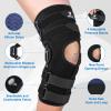 16inch Tall Hinged Knee Brace with Side stabilizers, with 4 Compression Straps,2 Removable Metal Hinges,Knee Support for ACL, MCL, Meniscus Tear, Arthritis, Tendon Pain,Knee Brace Women and Men view 2
