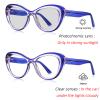 laureles Transition Cat Eye Readers Women Photochromic Bifocal Reading Glasses TR90 Frame Eyewear Female (Blue, 2.00 Magnification) view 2