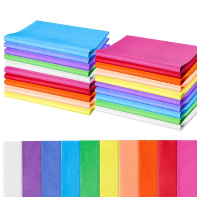 1000 Sheets Tissue Paper for Gift Bags - 20" x 20" Gifts Wrapping Tissue Paper Bulk for Crafts Gift Packaging Holiday Birthday Mother's Day Wedding Decoration 10 Colors