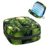 RODAILYCAY Sanitary Napkin Storage Bag, Zipper Period Pouch for Teen Girls Women, Portable Menstrual Tampons Collect Bags Happy St Patrick's Day Four Leaf Clover view 1