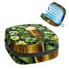 Happy St Patrick's Day Four Leaf Clover Menstrual Pad Purse for School, Tampons Collect Pouch for Women Girls, Soft Sanitary Napkin Disposal Bags view 1