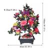 SYRIS Simulation Potted Plants Bonsai Tree Lobby Crafts Jade Carving Peony Bonsai Living Room Home Snei Decorations Office Floor Decorations Fake Plant Greenery Decor for Desk view 2