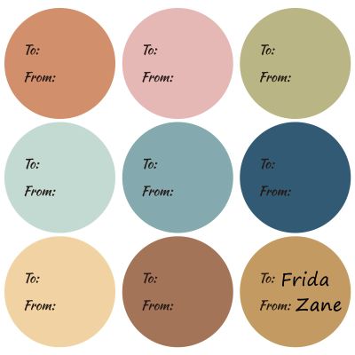 Whaline 315Pcs Boho Gift Tag Stickers 2.5 Inch Neutral Style Self-Adhesive Label Decals Round to and from Sticker for Gift Envelope Sealing Birthday Baby Shower Party