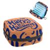 RODAILYCAY Sanitary Napkin Storage Bag for Women Cute, Feminine Menstruation Pad Holder for Period, Portable Zipper Menstrual Pad Bags Halloween Letters view 1