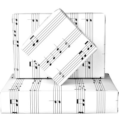 12 Sheets 28 * 20 Inches Musical Note Wrapping Paper Music Design Gift Wrap Paper for Birthday Baby Shower Wedding Bridal Shower Music Concert Party Craft Supplies