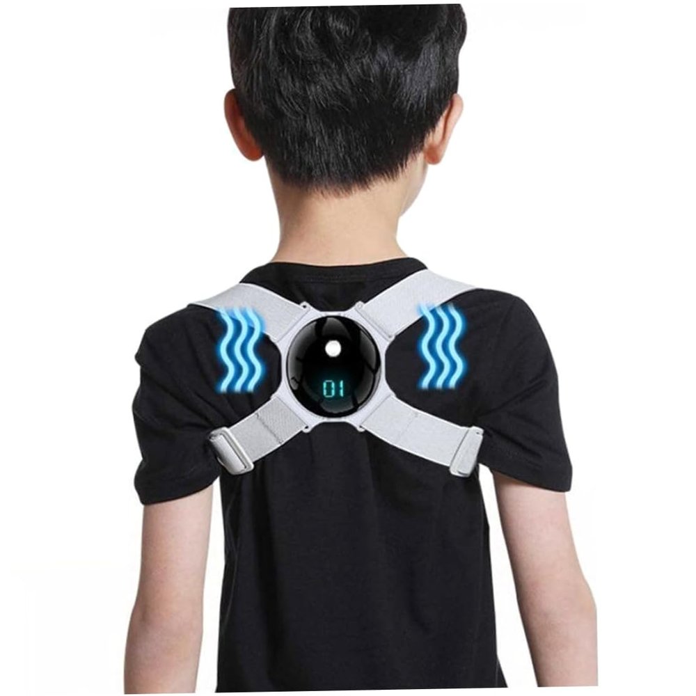 Comebachome Posture Corrector Kids, Back Straightener Posture Corrector with Smart Sensor Vibration Reminder, Adjustable Posture Trainer for Kids, LCD counting model