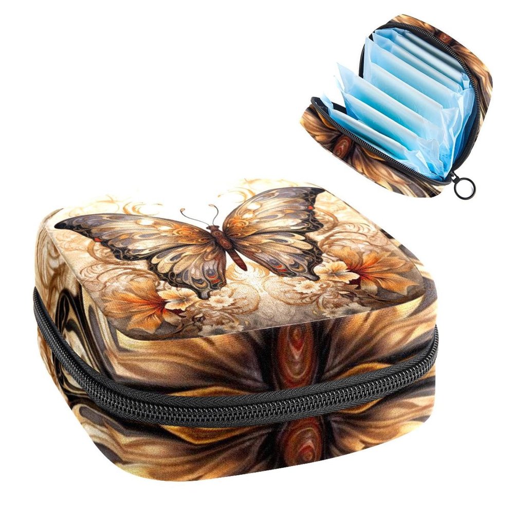 RODAILYCAY Period Bags for School, Sanitary Napkin Storage Bag for Feminine Pads, Butterfly Ladies Menstrual Cup Pouch Sanitary Pads Organizer