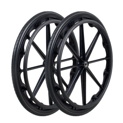2 Pcs 20/22/24 Inch Replacement Wheelchair Rear Wheels Assembly, Polyurethane Solid Tire with 1/2" (12mm) Bearings and Handrim for Manual Wheelchairs (Size : 22x1 3/8)