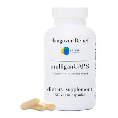 Mulligan Caps Pre-Celebration Blend: Prep, Party, Wake Up Refreshed and Energized, Boost Recovery After Drinking by Enhancing Liver Function with Antioxidants, B Vitamins, Riboflavin - 60 ct.