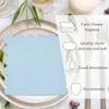HEIPINIUYE 50 Pieces 3-ply Light Blue Napkin Disposable Scalloped Cocktail Napkins Beverage Napkins Dessert Napkins Paper Napkins for Wedding Birthday Party Paper Dinner Napkins view 4