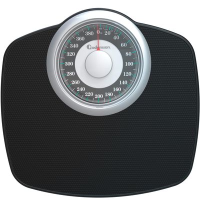 Adamson A25T Scales for Body Weight - Up to 400 LB - 5.3" Dial on 12.4" x 10.2" Platform - Anti-Skid Rubber Surface - High Precision Bathroom Scale Analog - Durable with 20-Year Assurance