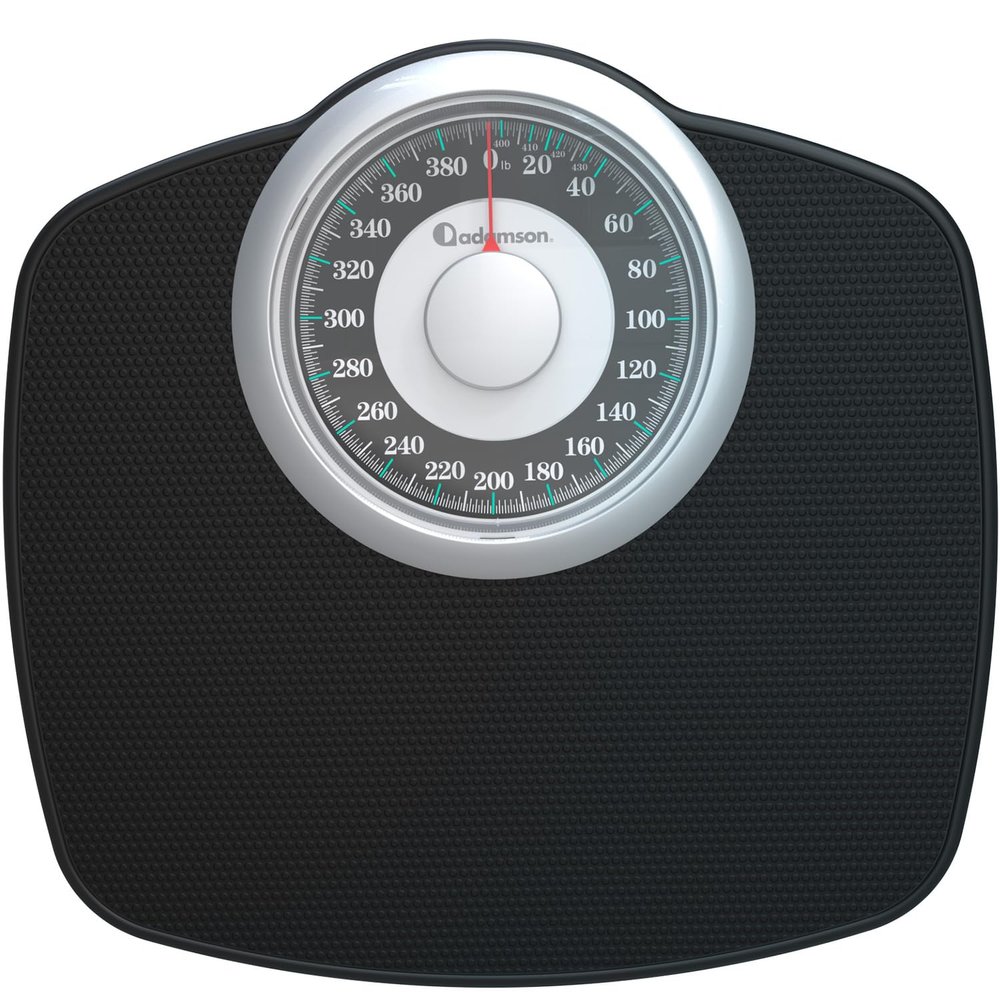 Adamson A25T Scales for Body Weight - Up to 400 LB - 5.3" Dial on 12.4" x 10.2" Platform - Anti-Skid Rubber Surface - High Precision Bathroom Scale Analog - Durable with 20-Year Assurance