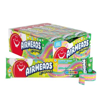 Airheads Xtremes, Sweetly Sour Spring Edition Hoppin Berry Flavored Candy Belts, Easter Baskets, 2oz (Pack of 18)
