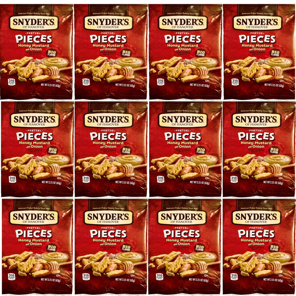Snyder's of Hanover Pretzel Pieces, Honey Mustard Onion, 2.25 oz Pack of 12 bundled by SUPERDEALS with mystery gift in every order