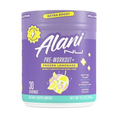 Alani Nu Pre Workout+ Powder Frozen Lemonade, Extra Boost, Sugar Free, 300mg Caffeine, L-Theanine, Beta-Alanine, Citrulline, 30 Servings