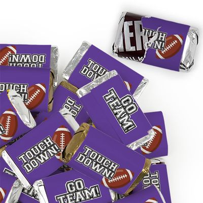 102 Pcs Purple Football Party Candy Favors Miniatures Chocolate - No Assembly Required - Touchdown