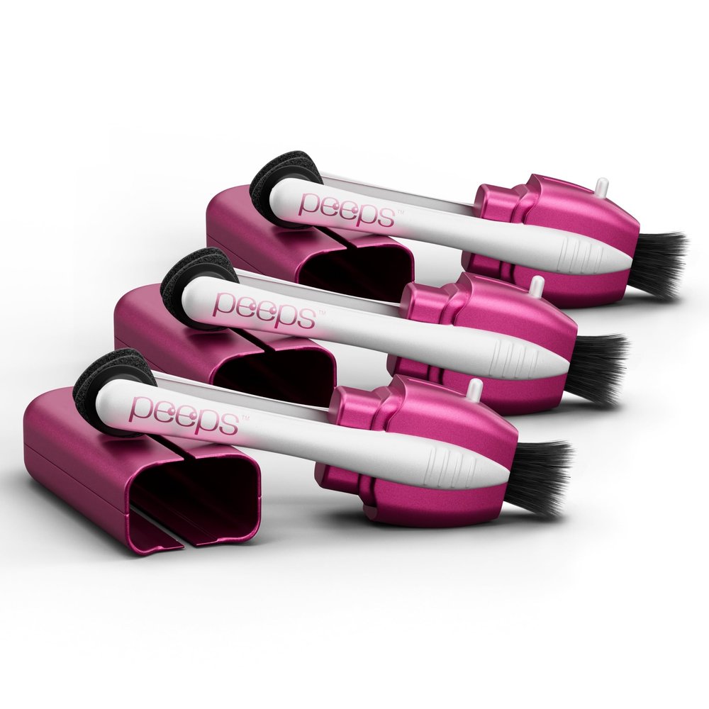 CarbonKlean Peeps Glasses Cleaner - for Eyeglasses, Reading Glasses, and More - Lens Cleaner with Carbon Microfiber Tech - Soft Touch Pink - 3 Count