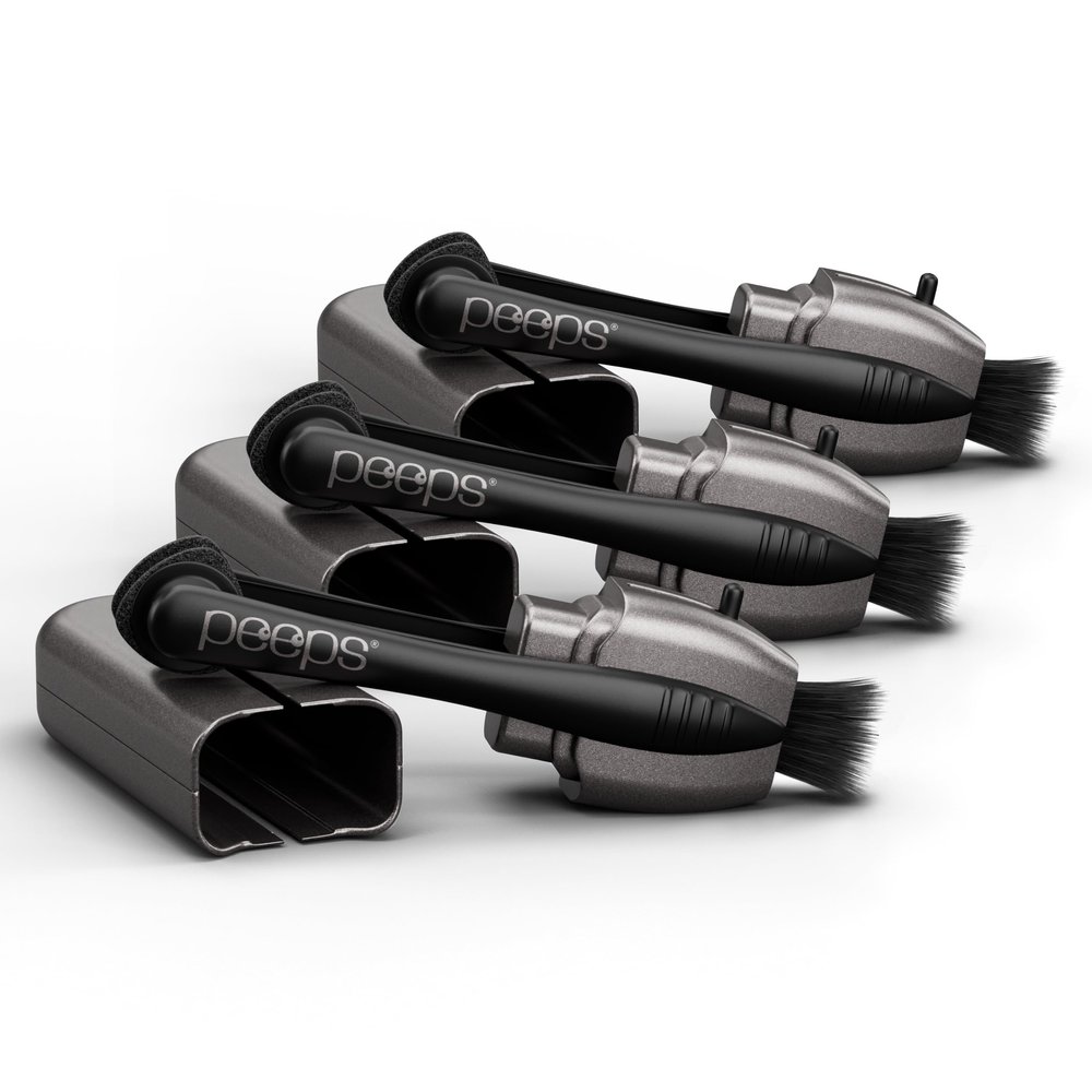 CarbonKlean Peeps Glasses Cleaner - for Eyeglasses, Reading Glasses, and More - Lens Cleaner with Carbon Microfiber Tech - Electroplated Silver - 3 Count