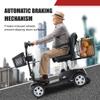 Folding Mobility Scooter for Seniors 4 Wheel Scooter for Adults Electric Medical Scooter Compact for Travel - Electric Powered Wheelchair Device - Compact Heavy Duty Mobile (Black) view 2