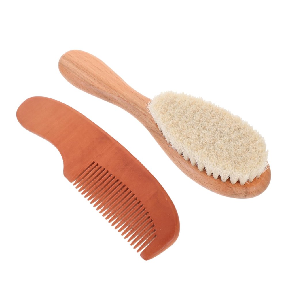 VICASKY 1set Hair Care Set Wooden Brush and Comb Gentle for Newborns for Showers Lightweight Wool Brush for Soothing and Massaging Hair Comb Essentials