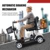 Folding Mobility Scooter for Seniors 4 Wheel Scooter for Adults Electric Medical Scooter Compact for Travel - Electric Powered Wheelchair Device - Compact Heavy Duty Mobile (Silver) view 2