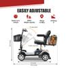 Folding Mobility Scooter for Seniors 4 Wheel Scooter for Adults Electric Medical Scooter Compact for Travel - Electric Powered Wheelchair Device - Compact Heavy Duty Mobile (Silver) view 3