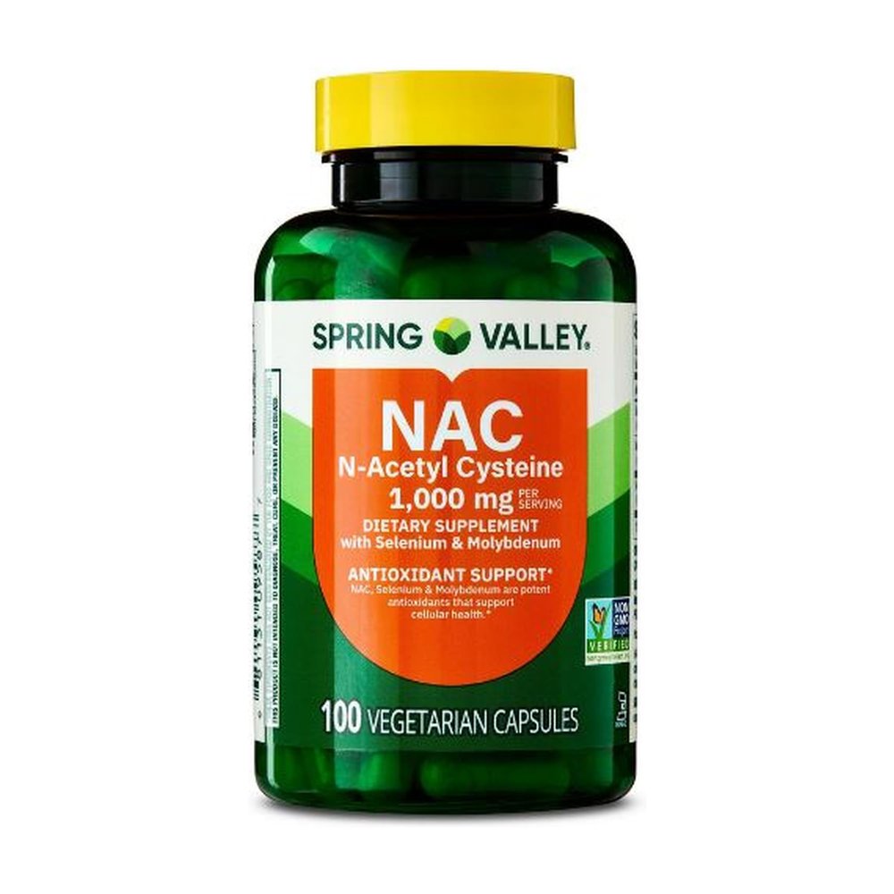 H4U Spring Valley NAC Dietary Supplement Vegetarian Capsules for Antioxidant Support, 1000 mg, 100 Count