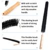 2 Pack Radiator Brush, Dryer Cleaner Vent Brush, 40 cm Long Flexible Pipe Refrigerator Coil Brush, Vent Cleaner Brushes with Wooden Handle for Refrigerators, Baseboards(Black) view 3