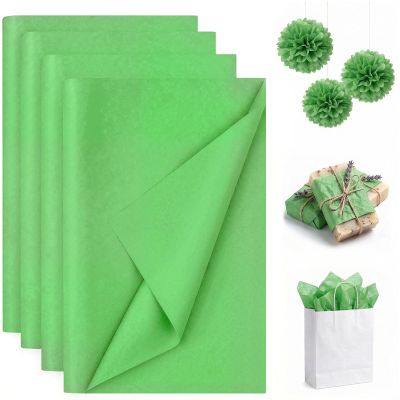 Koogel 330 Sheets Tissue Paper Bulk, 14 x 10 Inch Green Gift Wrapping Tissue Paper for Wedding Birthday DIY Crafts Art Project
