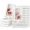 Dunzoom Valentine's Day 30 Pcs Sublimation Keychain Gift Boxes with Window 4" x 3.3" x 0.7" Key Ring Paper Packaging Box for Jewelry Charms Ornaments Gifts Wrapping, Keychain Not Included(White) view 1