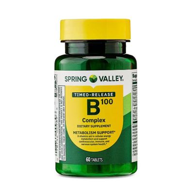 4 TOP CARE B-100 Complex Metabolism Support Dietary Supplement Timed-Release Tablets, 60 Count
