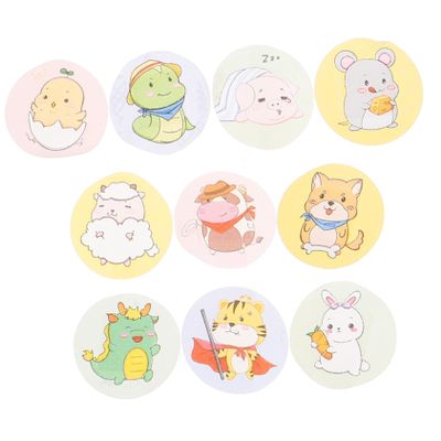 Gatuida 600pcs Cartoon Animal Pattern Mini Round Adhesive Bandages and Breathable for Boys and Girls and Adults Small Round Patches for Wounds Blisters and Scrapes