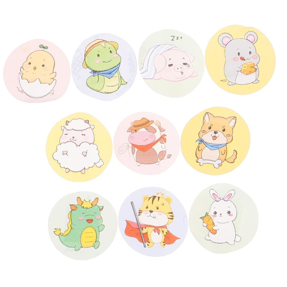 Gatuida 600pcs Cartoon Animal Pattern Mini Round Adhesive Bandages and Breathable for Boys and Girls and Adults Small Round Patches for Wounds Blisters and Scrapes