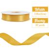 TONIFUL 7/8 Inch x 50yd Yellow Satin Ribbon Thin Solid Fabric Ribbon for Gift Wrapping, Floral Bouquets, Bows and Craft Making, Christmas Valentines Birthday Wedding and Party Decoration view 2