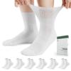 Bulinlulu Diabetic Socks for Men Women,6 Pairs Non Binding Ankle Diabetic Socks for Women Men Size 7-9 9-11(White-Medium) view 1