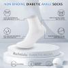 Bulinlulu Diabetic Socks for Men Women,6 Pairs Non Binding Ankle Diabetic Socks for Women Men Size 7-9 9-11(White-Medium) view 2