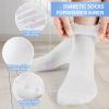Bulinlulu Diabetic Socks for Men Women,6 Pairs Non Binding Ankle Diabetic Socks for Women Men Size 7-9 9-11(White-Medium) view 3