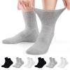 Bulinlulu Diabetic Socks for Men Women,6 Pairs Non Binding Ankle Diabetic Socks for Women Men Size 7-9 9-11(B+W+G-Large) view 1