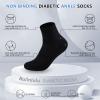 Bulinlulu Diabetic Socks for Men Women,6 Pairs Non Binding Ankle Diabetic Socks for Women Men Size 7-9 9-11(B+W+G-Large) view 2